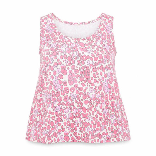 Marks and Spencer Womens Pink Animal Print Polyester Basic Tank Size 18 Scoop Neck - Leopard Print