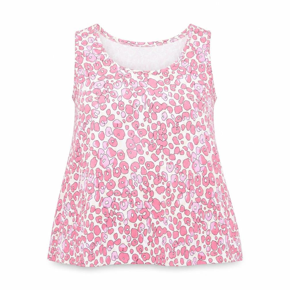 Marks & Spencer Womens Pink Animal Print Polyester Basic Tank Size 18 Scoop Neck - Leopard Print