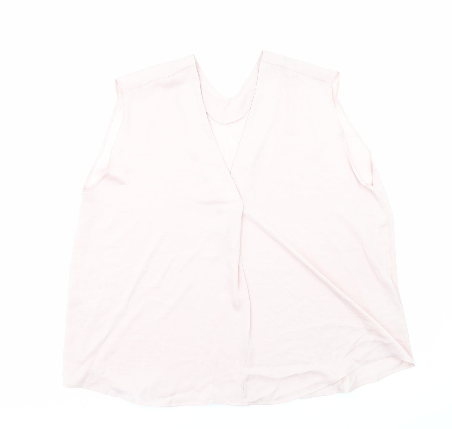 Marks and Spencer Womens Pink Polyester Basic Tank Size 20 V-Neck