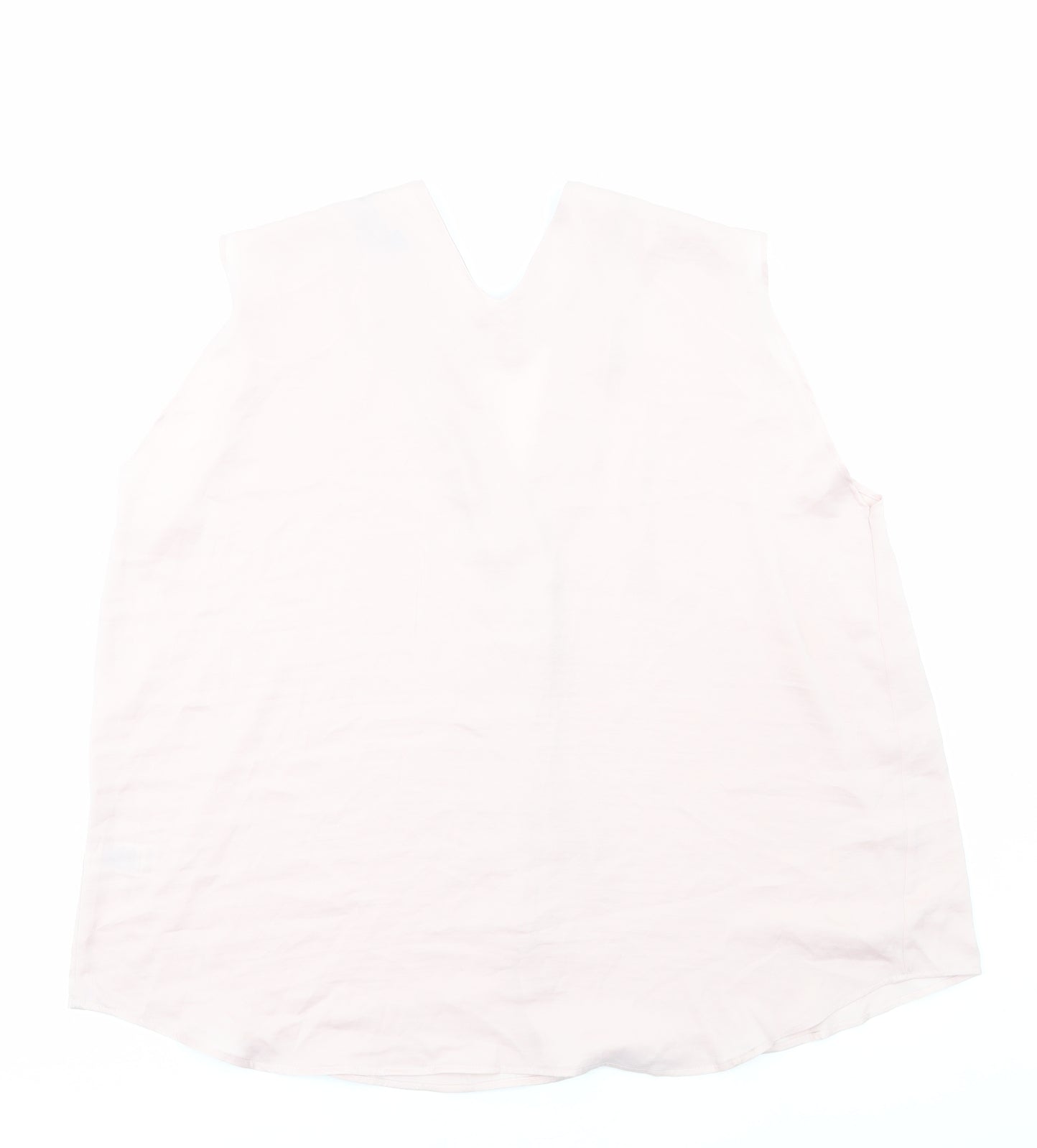 Marks and Spencer Womens Pink Polyester Basic Tank Size 20 V-Neck