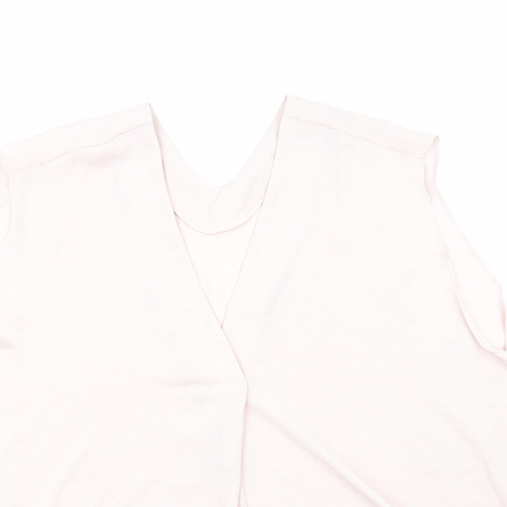 Marks and Spencer Womens Pink Polyester Basic Tank Size 20 V-Neck