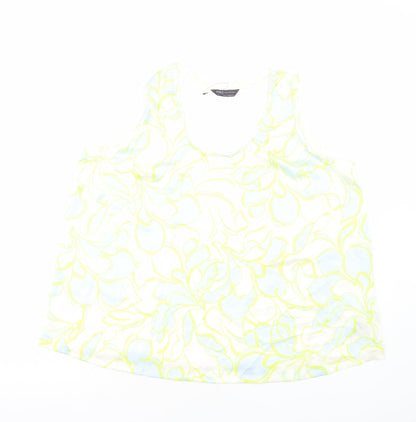 Marks & Spencer Womens Multicoloured Geometric Polyester Basic Tank Size 18 Round Neck