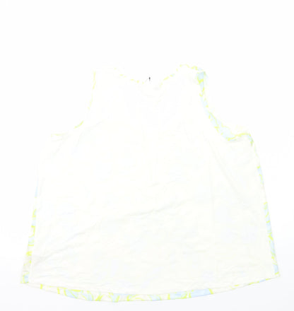 Marks & Spencer Womens Multicoloured Geometric Polyester Basic Tank Size 18 Round Neck