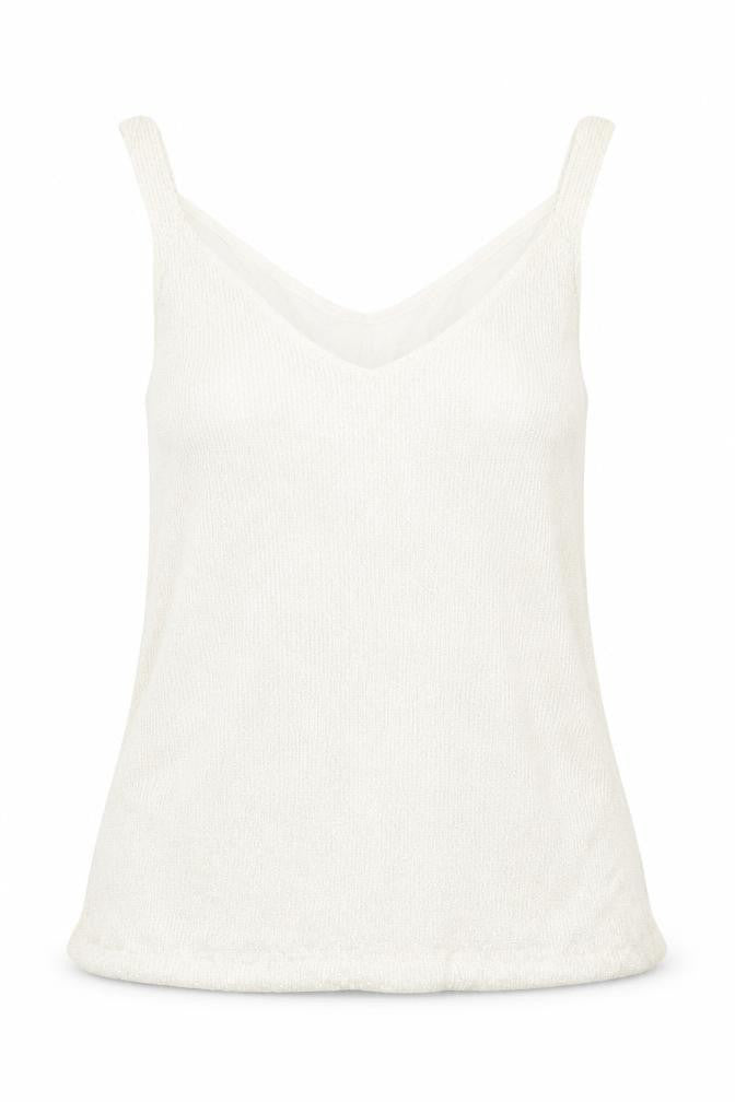 Marks & Spencer Womens Ivory Polyester Basic Tank Size 12 V-Neck