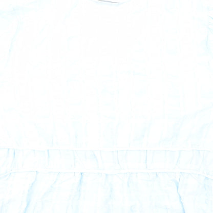 Marks & Spencer Womens Blue Polyester Basic Blouse Size 20 Round Neck