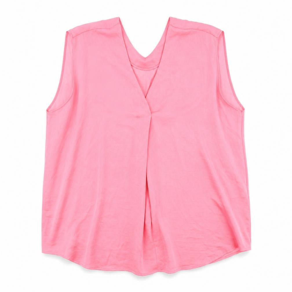 Marks & Spencer Womens Pink Polyester Basic Blouse Size 20 V-Neck