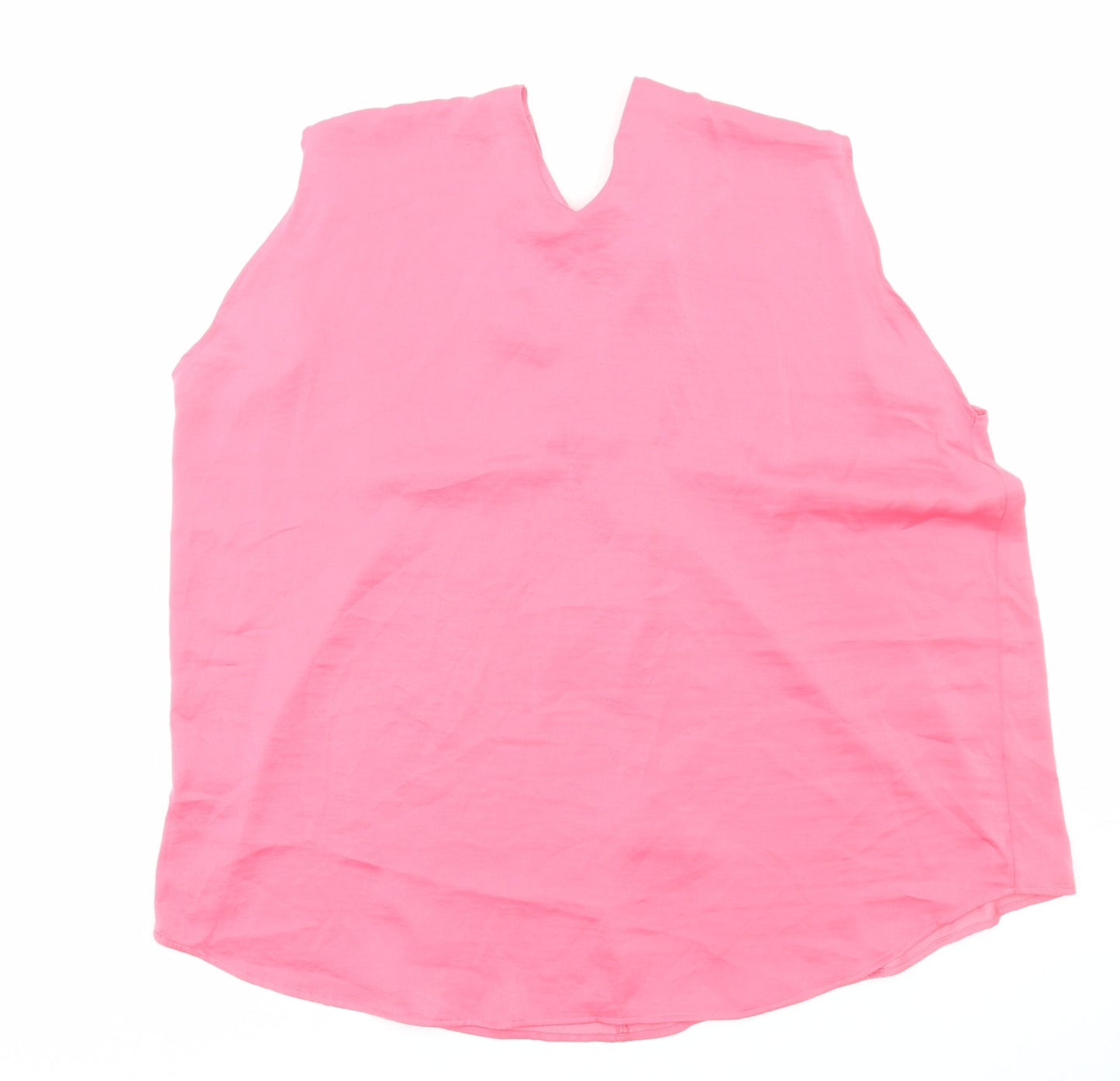 Marks and Spencer Womens Pink Polyester Basic Blouse Size 20 V-Neck