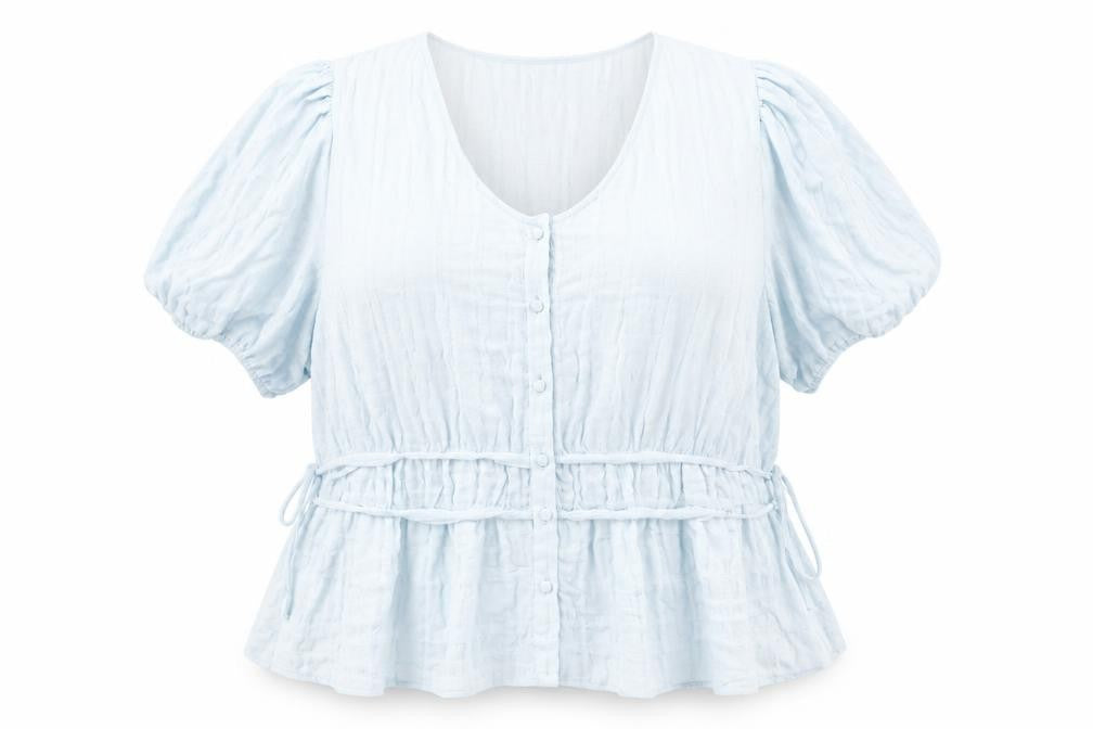 Marks & Spencer Womens Blue Polyester Basic Blouse Size 18 V-Neck