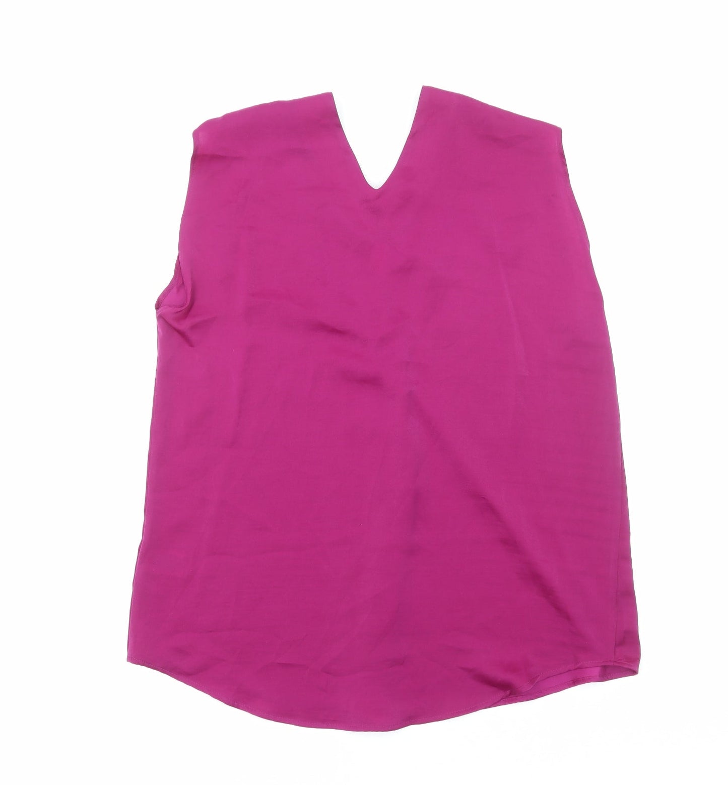 Marks and Spencer Womens Purple Polyester Basic Blouse Size 10 V-Neck