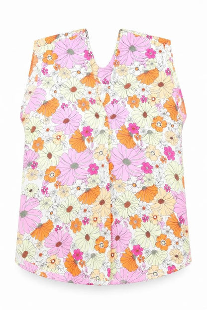 Marks & Spencer Womens Multicoloured Floral Polyester Basic Blouse Size 8 V-Neck