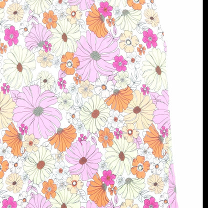 Marks & Spencer Womens Multicoloured Floral Polyester Basic Blouse Size 8 V-Neck