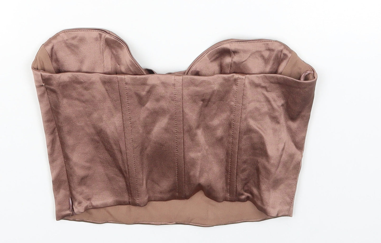 Zara Womens Brown Polyester Cropped Tank Size XS Off the Shoulder