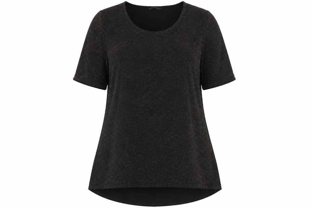 Marks & Spencer Womens Gold Polyester Tunic T-Shirt Size 16 Round Neck