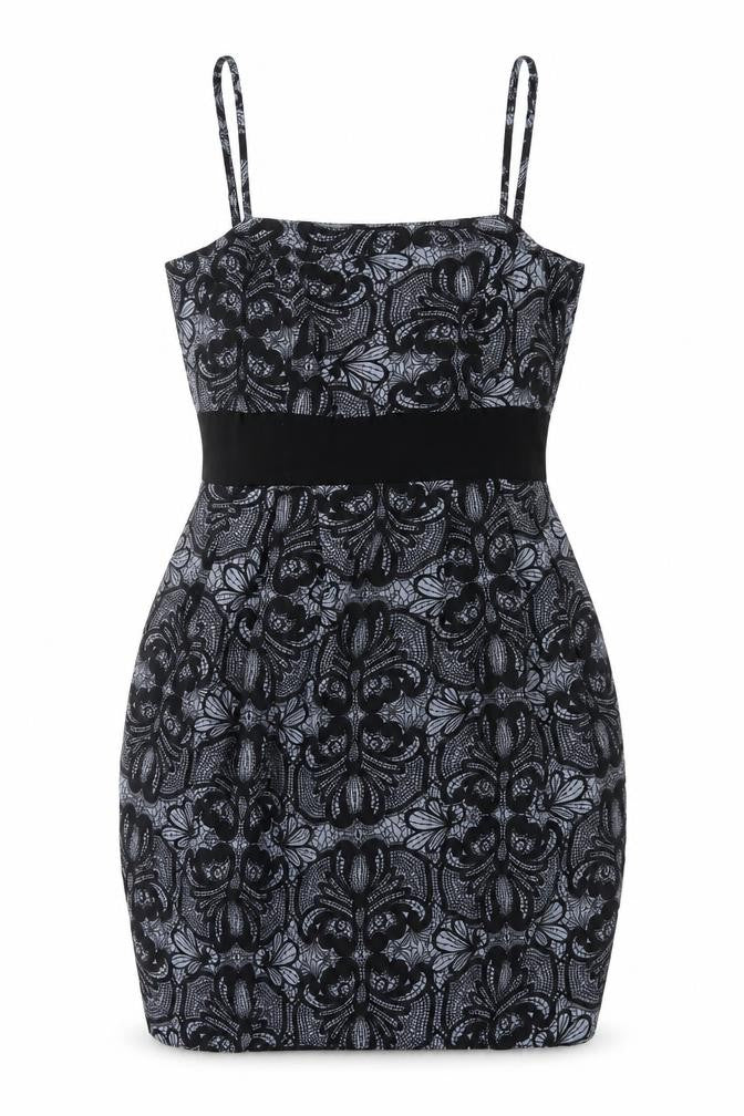 South Womens Grey Geometric Polyester Bodycon Size 12 Square Neck Zip