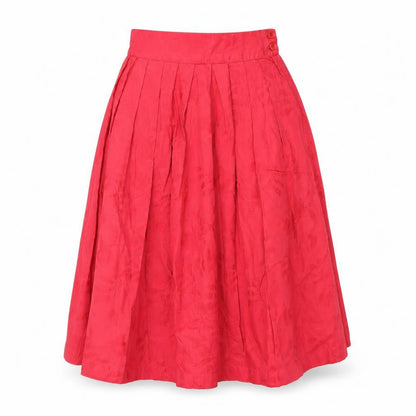 Preworn Womens Red Cotton Peasant Skirt Size S Button