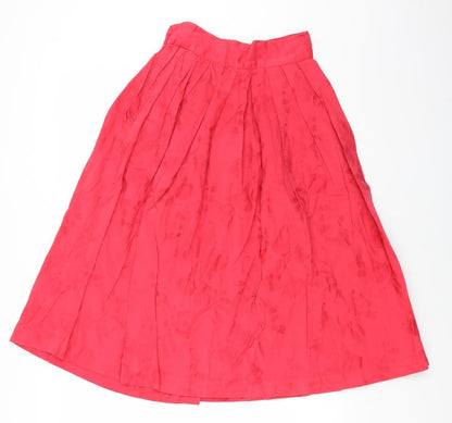 Preworn Womens Red Cotton Peasant Skirt Size S Button