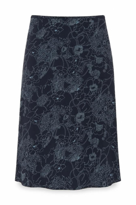 ELVI Womens Blue Floral Polyester Straight & Pencil Skirt Size 36 Zip