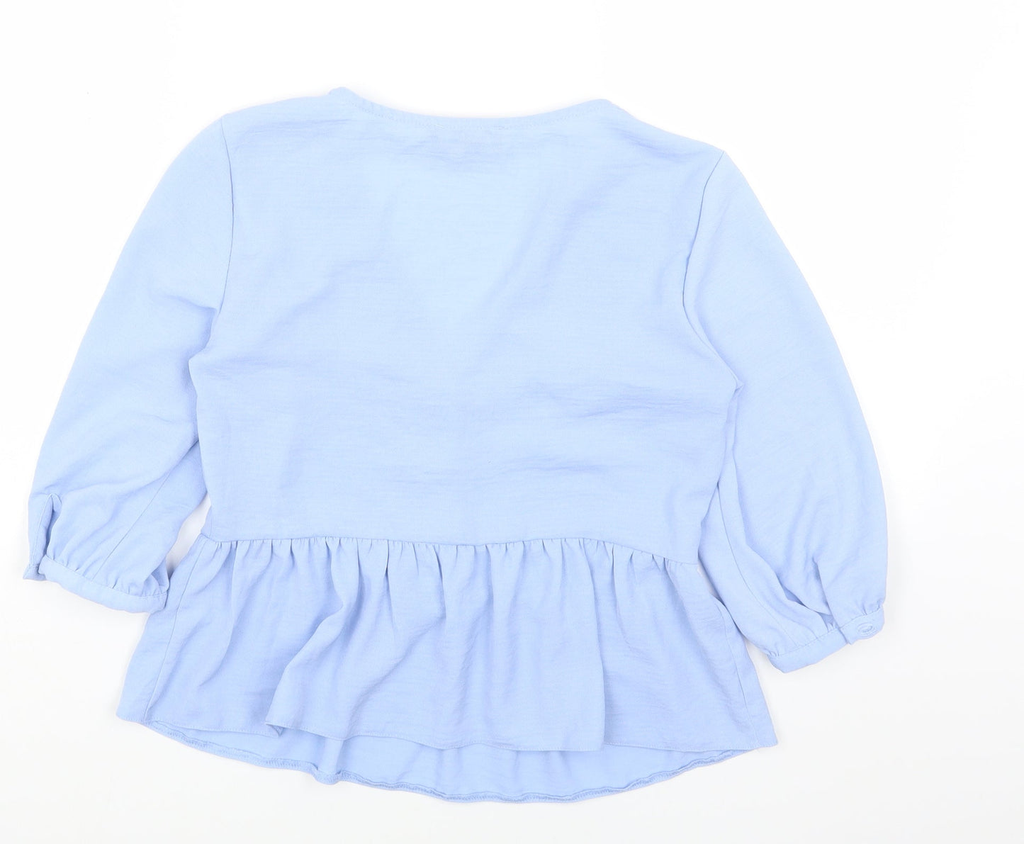 New Look Womens Blue Polyester Basic Blouse Size 6 V-Neck