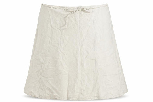 Concetti Womens Beige Linen A-Line Skirt Size 24 Tie
