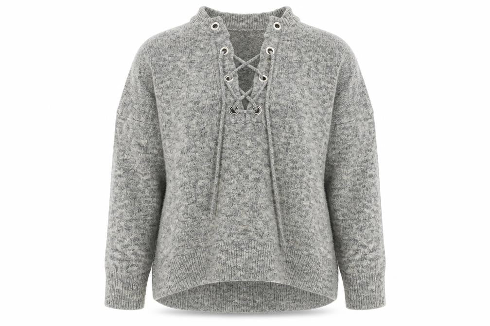 Atmosphere Womens Grey V-Neck Acrylic Pullover Jumper Size M