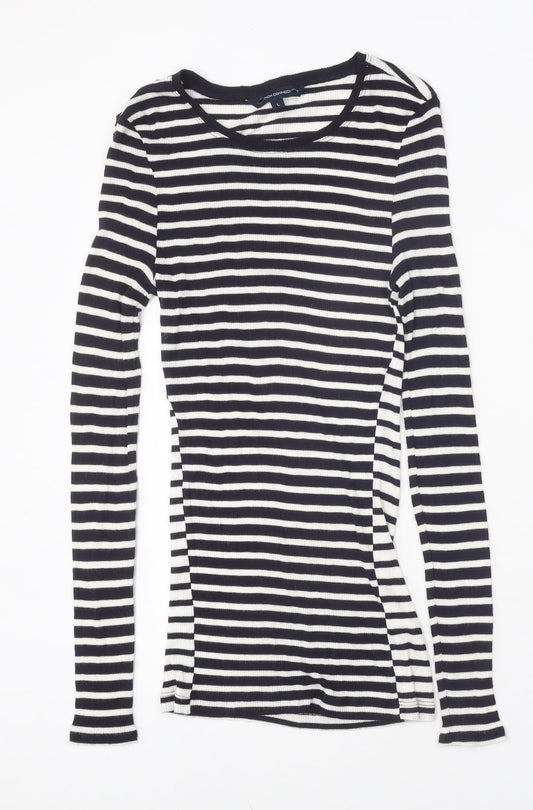 French Connection Womens Multicoloured Scoop Neck Striped Viscose Pullover Jumper Size L