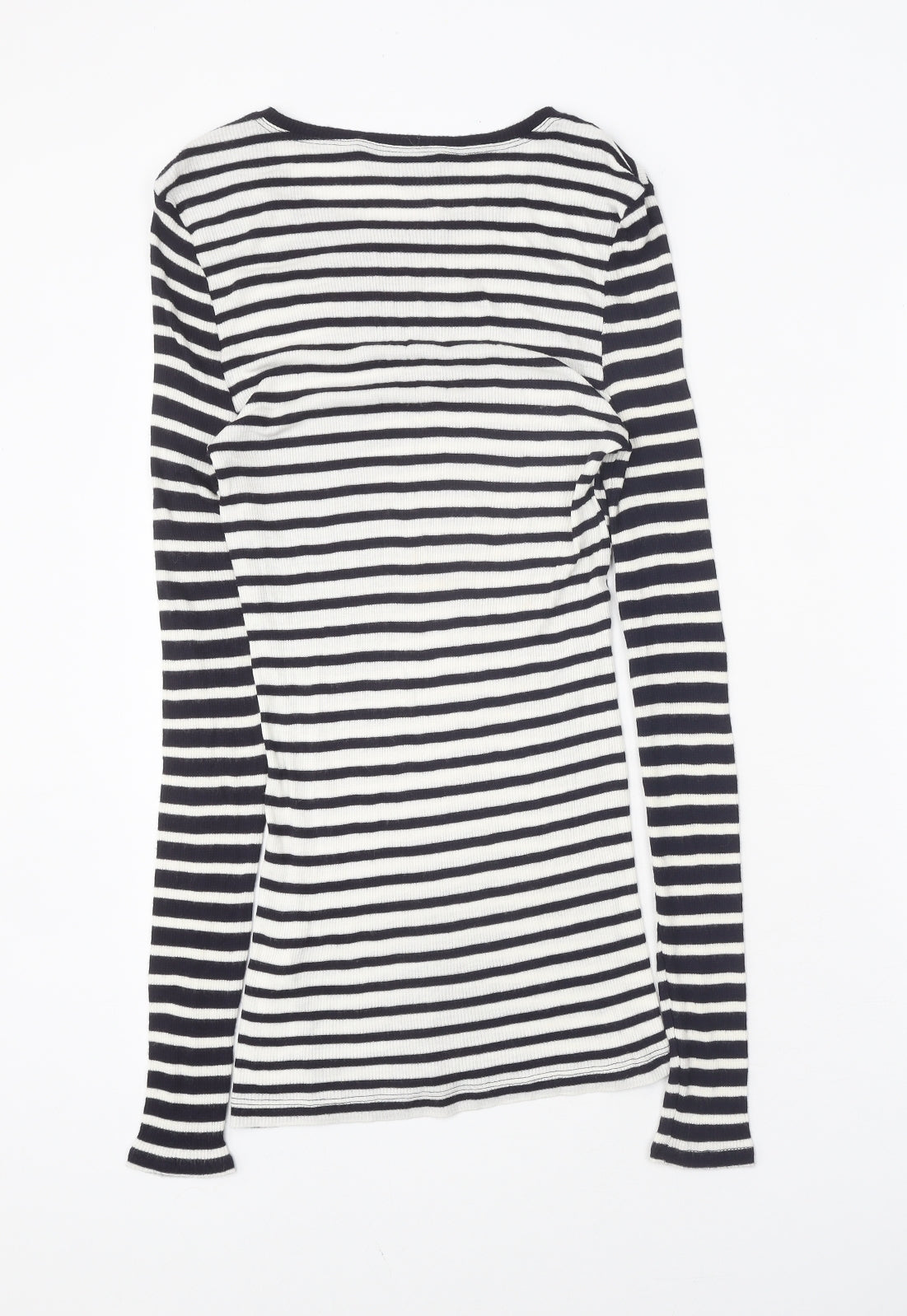 French Connection Womens Multicoloured Scoop Neck Striped Viscose Pullover Jumper Size L