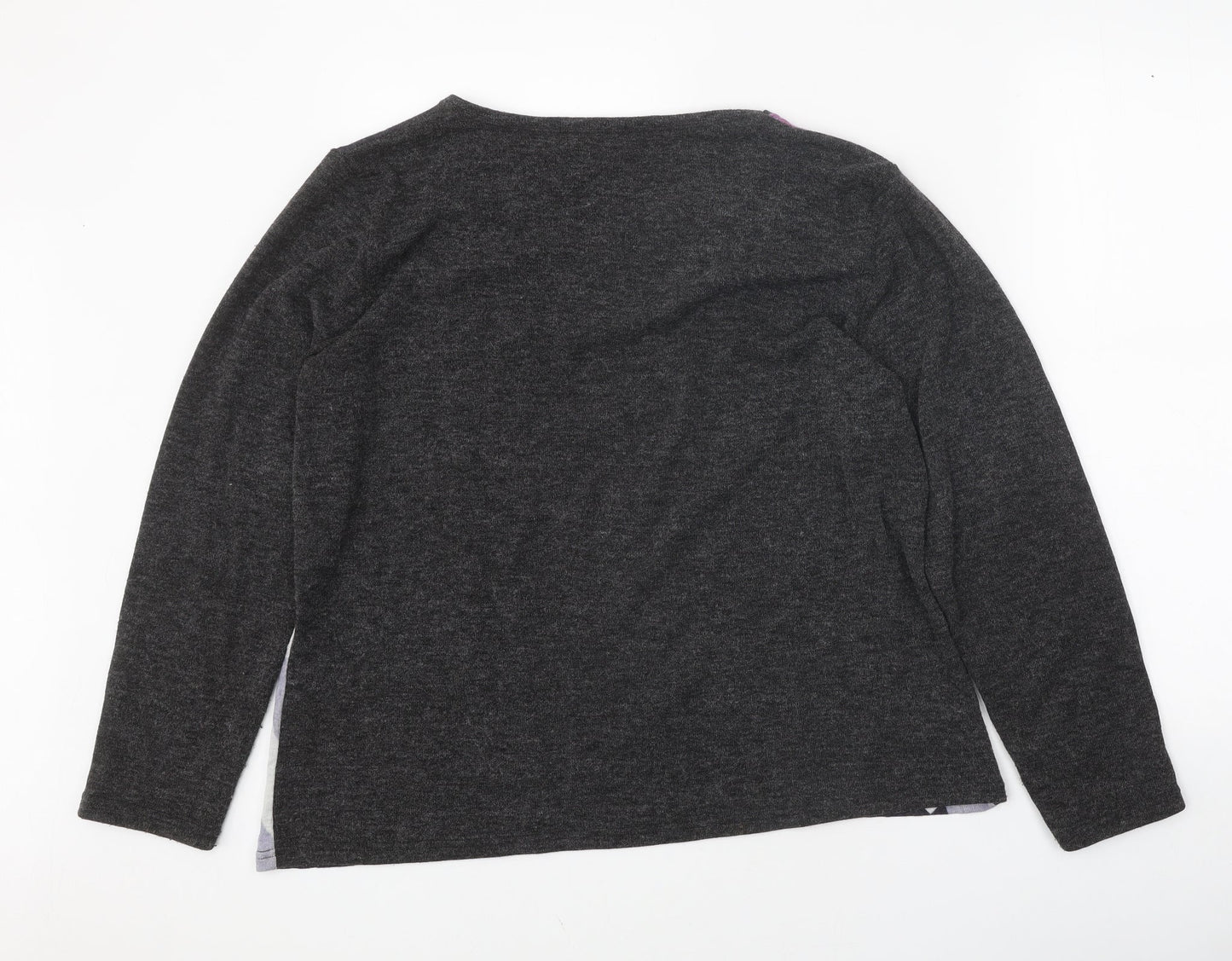 Afibel Womens Multicoloured Round Neck Geometric Viscose Pullover Jumper Size 16