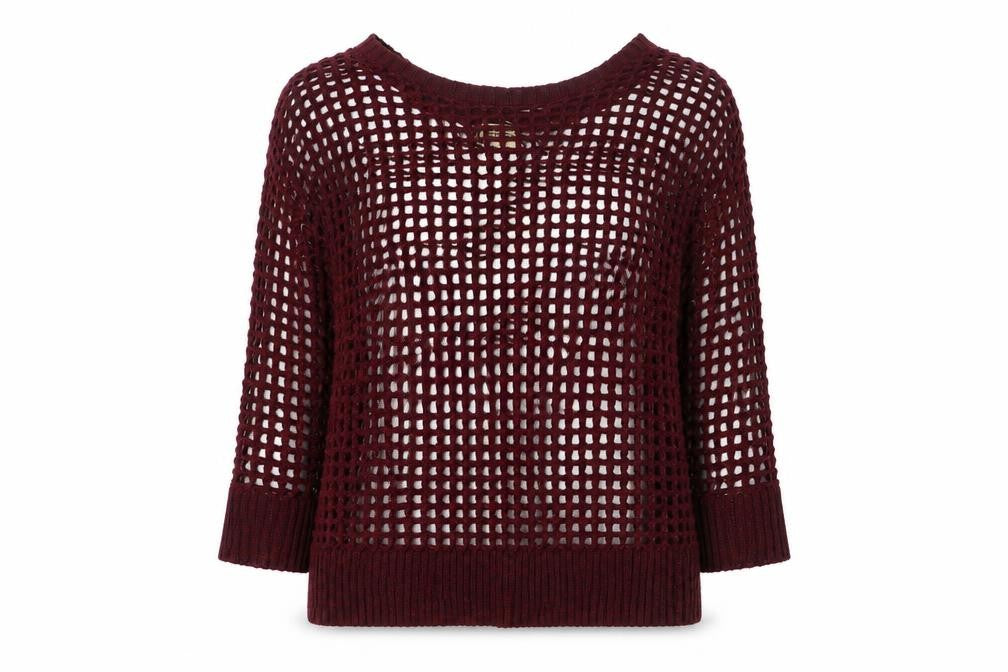 Crafted Womens Red Round Neck Acrylic Pullover Jumper Size 8