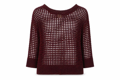 Crafted Womens Red Round Neck Acrylic Pullover Jumper Size 8
