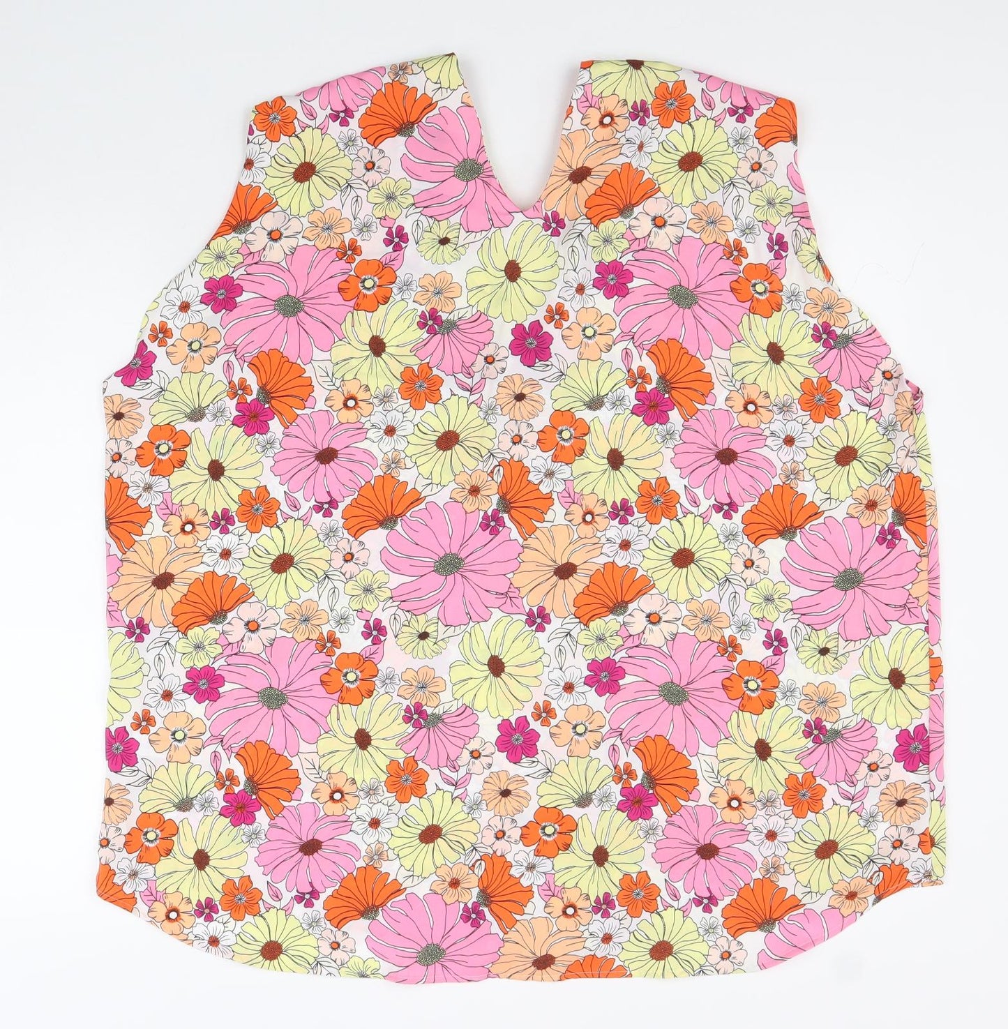 Marks and Spencer Womens Multicoloured Floral Polyester Basic Tank Size 10 V-Neck