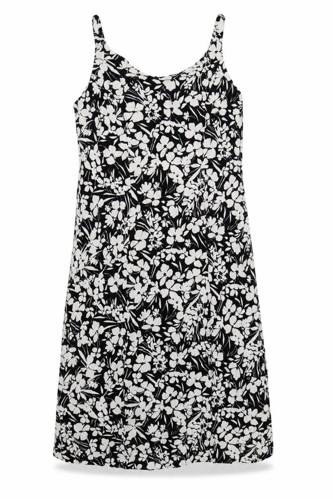Primark Womens Black Floral Viscose A-Line Size 10 Scoop Neck Pullover