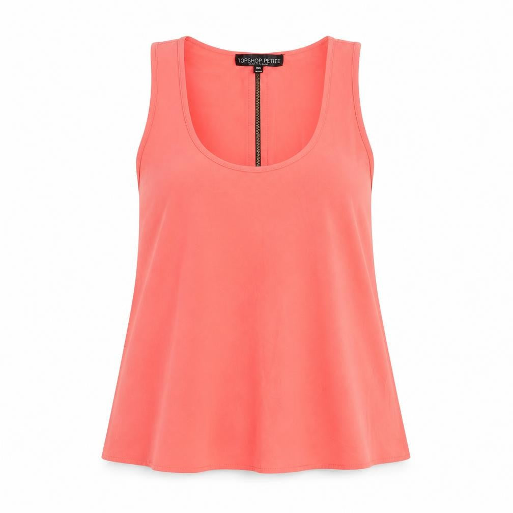 Topshop Womens Pink Polyester Basic Tank Size 10 Scoop Neck