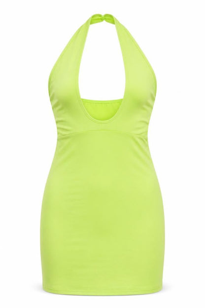 Boohoo Womens Yellow Polyester Bodycon Size 10 Halter Pullover