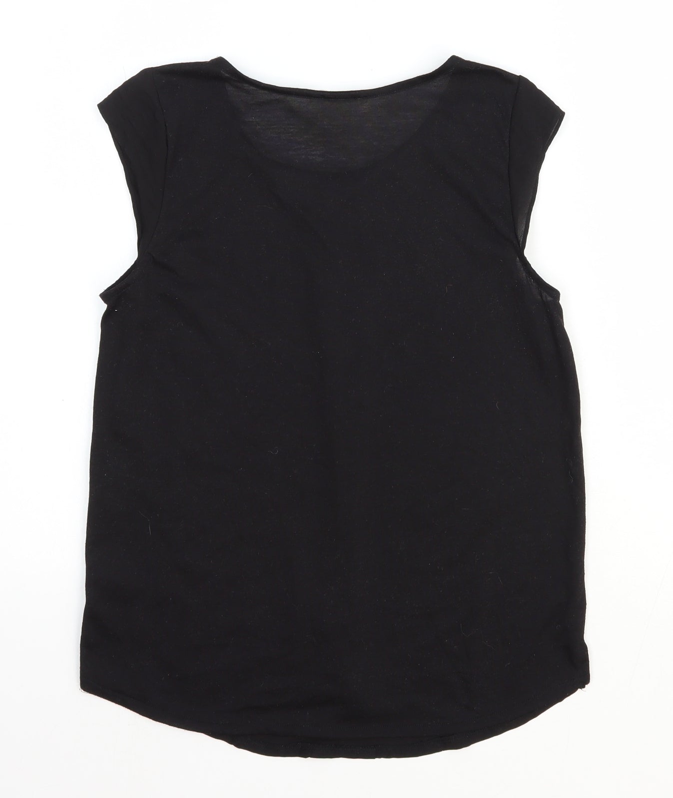 H&M Womens Black Polyester Basic Blouse Size XS Round Neck