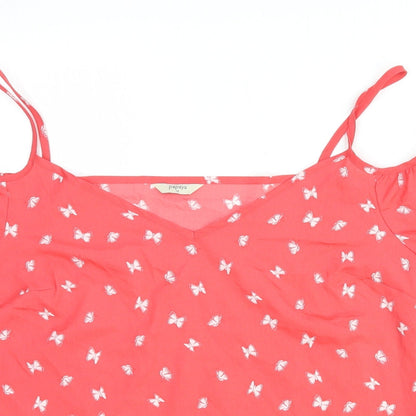 Papaya Womens Pink Geometric Polyester Basic Blouse Size 12 Off the Shoulder - Butterfly