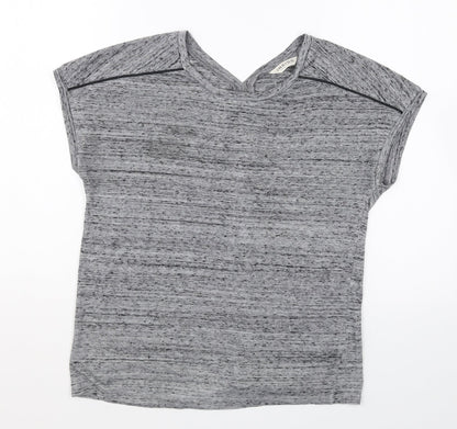 Marks & Spencer Womens Grey Polyester Basic T-Shirt Size 12 Round Neck