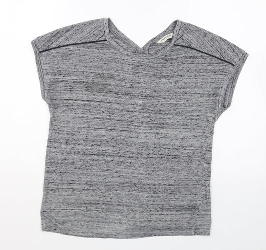 Marks and Spencer Womens Grey Polyester Basic T-Shirt Size 12 Round Neck