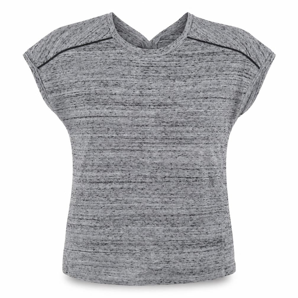 Marks & Spencer Womens Grey Polyester Basic T-Shirt Size 12 Round Neck