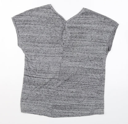 Marks & Spencer Womens Grey Polyester Basic T-Shirt Size 12 Round Neck