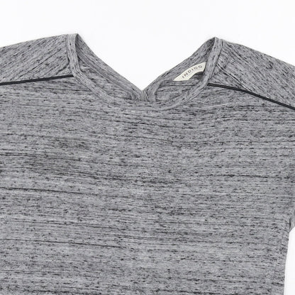 Marks & Spencer Womens Grey Polyester Basic T-Shirt Size 12 Round Neck