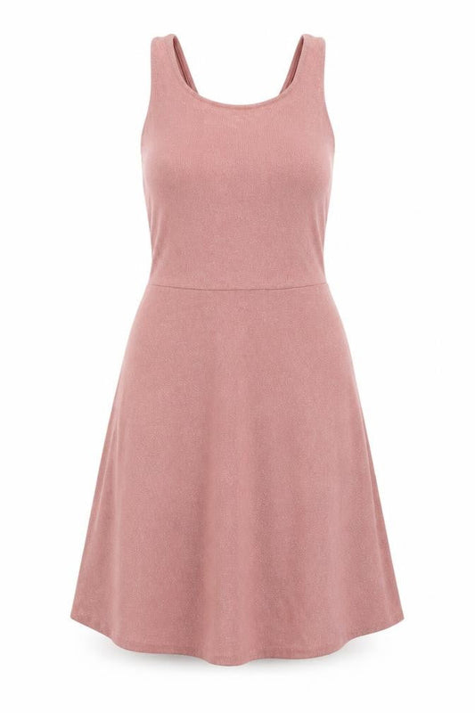 H&M Womens Pink Polyester Skater Dress Size 8 Scoop Neck