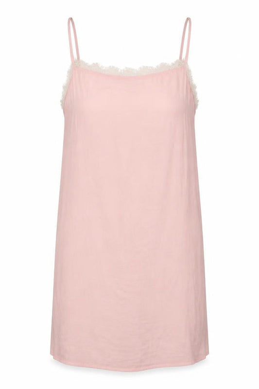 Hollister Womens Pink Polyester Slip Dress Size L Round Neck Pullover - Lace Trim
