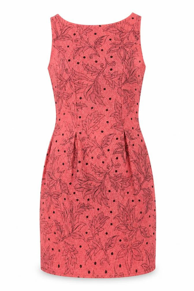 QED London Womens Pink Floral Polyester Sheath Size S Boat Neck Pullover
