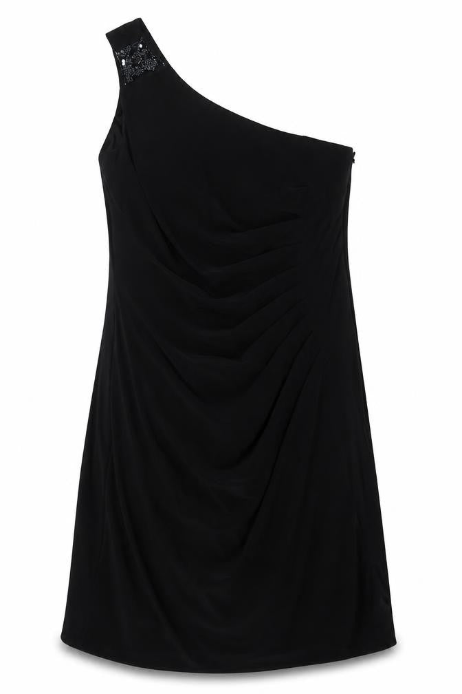 JS Boutique Womens Black Polyester A-Line Size 14 Off the Shoulder Zip