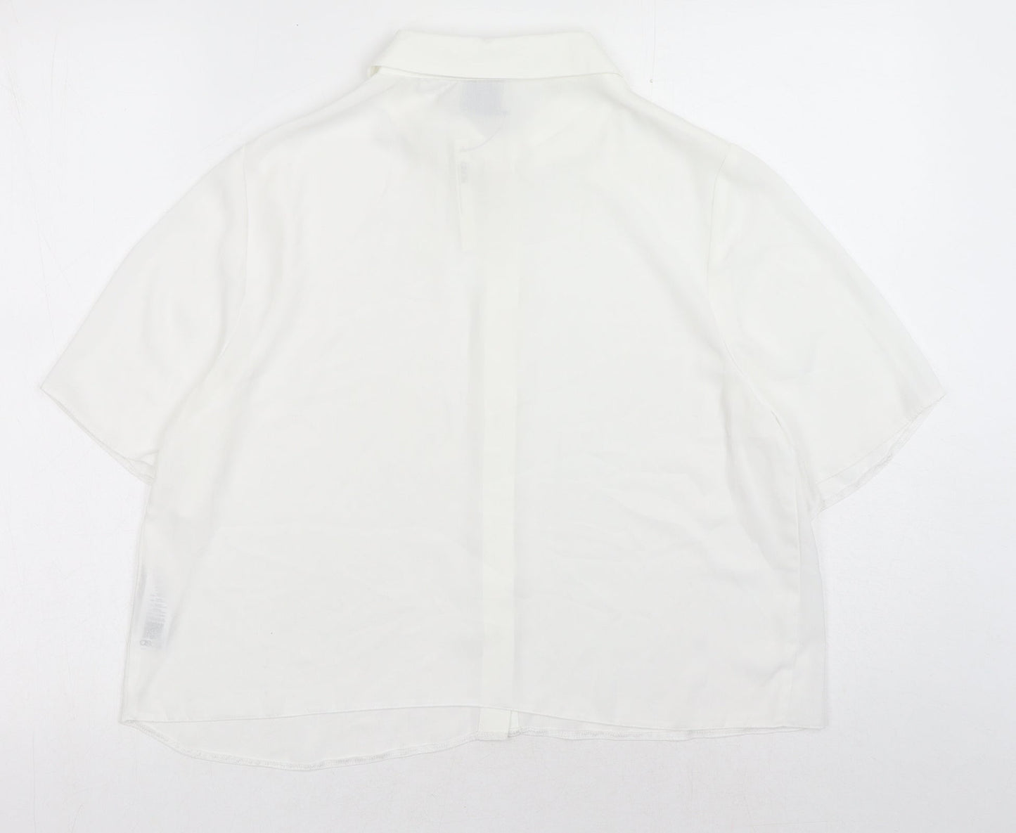 ASOS Womens White Polyester Basic Button-Up Size 14 V-Neck