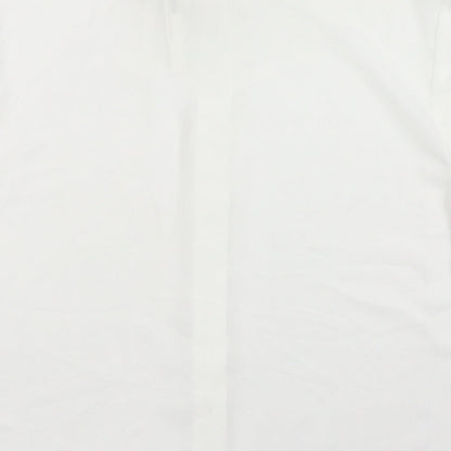ASOS Womens White Polyester Basic Button-Up Size 14 V-Neck