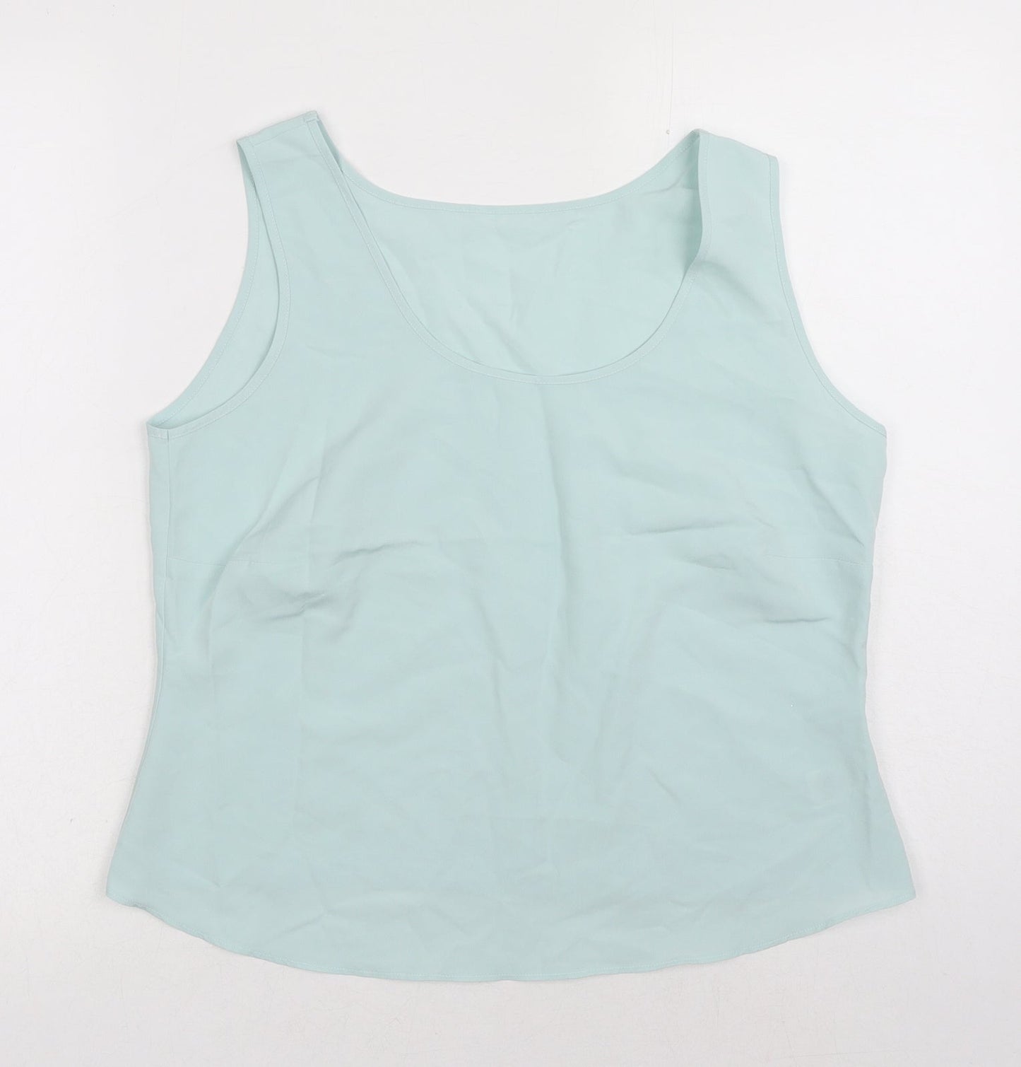 Marks and Spencer Womens Blue Polyester Basic Tank Size 14 Round Neck