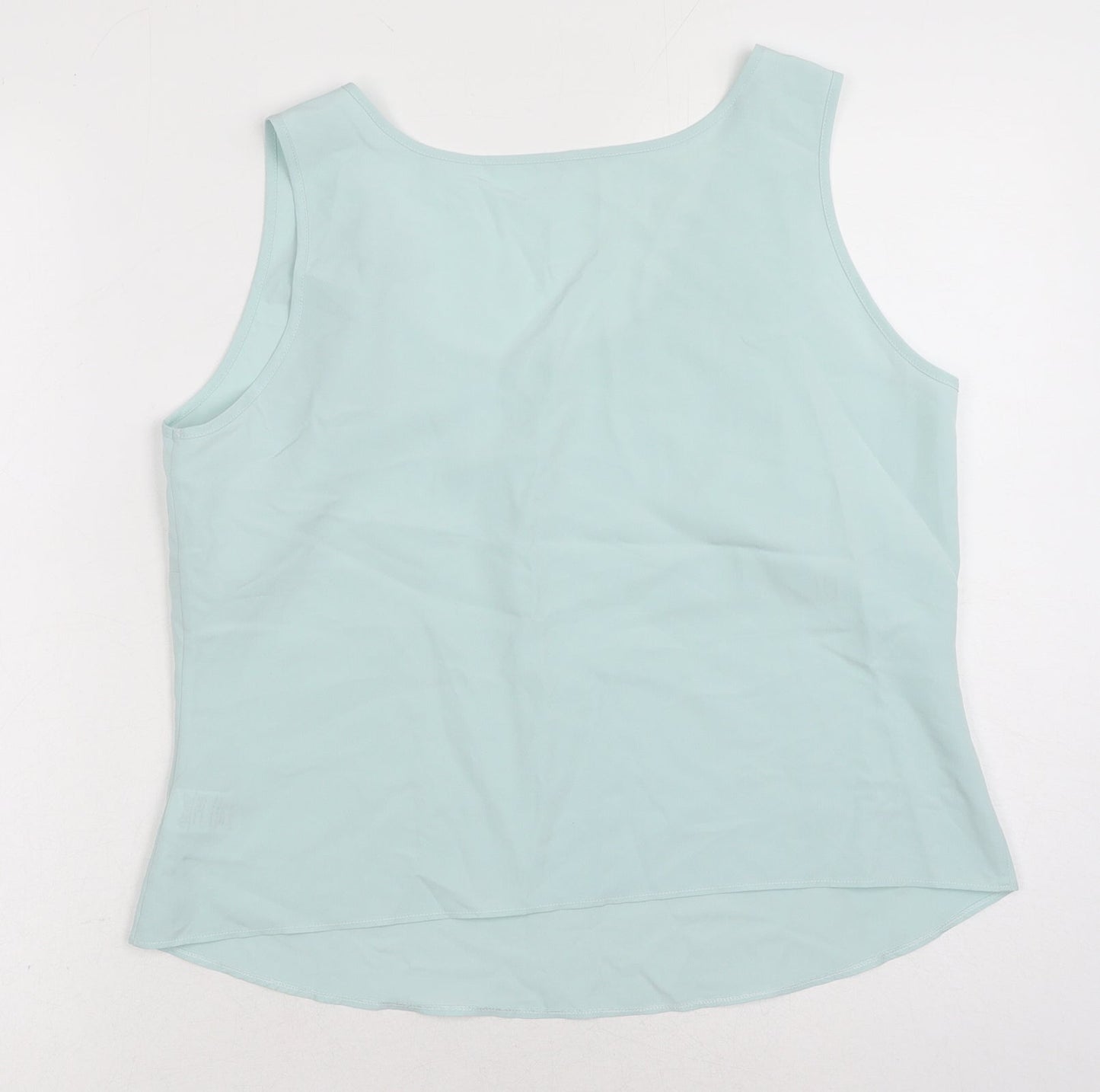 Marks and Spencer Womens Blue Polyester Basic Tank Size 14 Round Neck