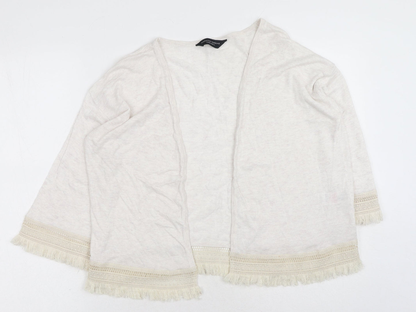 Dorothy Perkins Womens Ivory V-Neck Polyester Shrug Jumper Size L