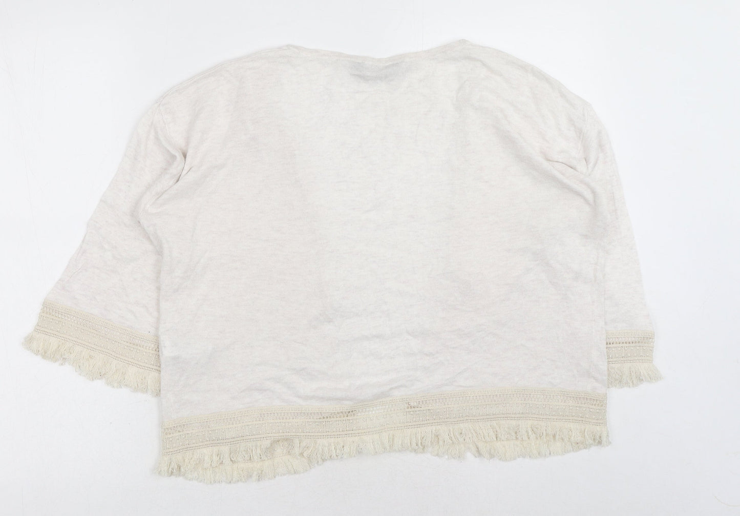 Dorothy Perkins Womens Ivory V-Neck Polyester Shrug Jumper Size L